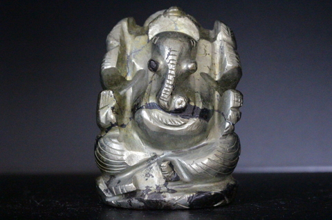 激レア！インド産パイライト・ガネーシャ像【高品質・光沢・激レア】