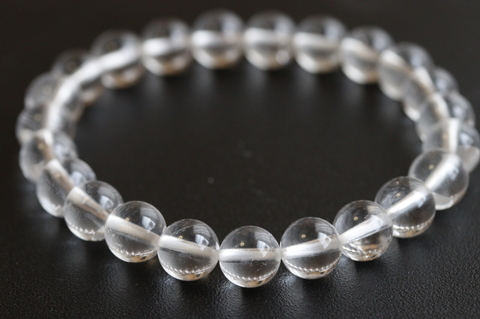 極上超透明8.0mm玉！高波動ガネーシュヒマール水晶ブレスレット【最高品質・超透明・超光沢・超激レア】