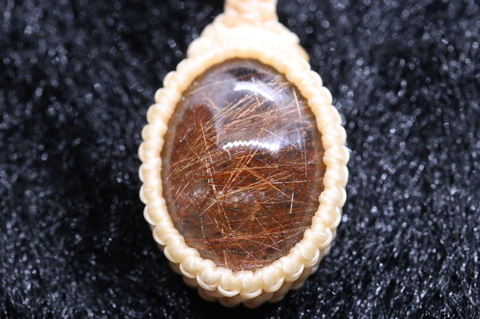 超透明10.6ct！マニハール産ゴールドルチル・マクラメペンダント【最高品質・超透明・超光沢・超激レア】