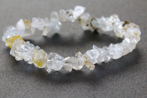 超超激レア！超高波動ロシア産フェナカイト原石ブレスレット鑑別書付き【高品質・透明・光沢・レインボー・超超激レア】