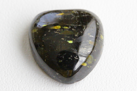 極上！ハート型！ブルー＆ゴールド！高波動グリーンランド産ヌーマイト・ルース14mm【最高品質・高波動・光沢・超激レア】