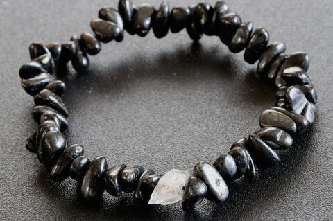 超強力！高波動！ロシア産フェナカイト原石＆グリーンランド産ヌーマイト・ブレスレット【最高品質・透明・光沢・超激レア】