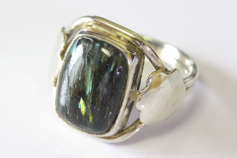 極上！ブルー＆ゴールド！高波動グリーンランド産ヌーマイト・リング【最高品質・高波動・光沢・超激レア】