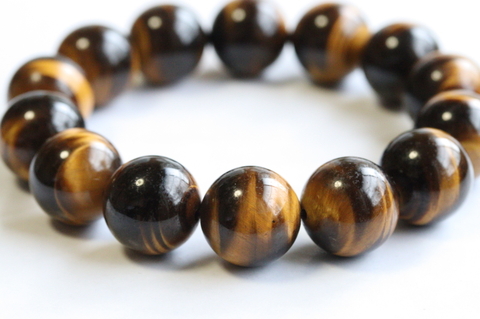 極上！濃厚キャッツアイ16.5mm玉！南アフリカ産タイガーアイ・ブレスレット5A【最高品質・光沢・希少】
