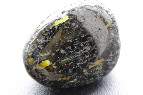 最高品質！ブルー＆ゴールド！高波動グリーンランド産ヌーマイト・パームストーン18.5g【最高品質・高波動・光沢・超激レア】