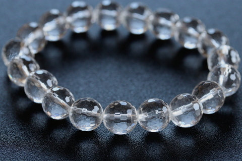 高波動10mmカット玉！超透明センティエントプラズマクリスタル・ブレスレット【最高品質・超透明・光沢・激レア】