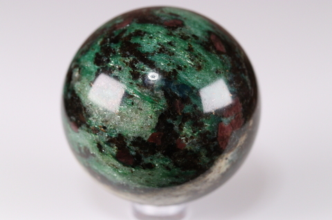 キラキラ！ロシア産フックサイト＆ガーネット丸玉53mm【最高品質・光沢・激レア】