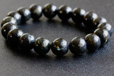 極上！高波動グリーンランド産ヌーマイト・ブレスレット10mm玉33.1g【最高品質・高波動・光沢・超激レア】