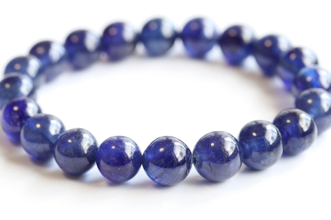 極上透明10.5mm玉！スリランカ産サファイア・ブレスレット5A【最高品質・透明・光沢・激レア】