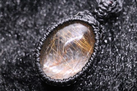 超透明10.9ct！マニハール産ゴールドルチル・マクラメペンダント【最高品質・超透明・超光沢・超激レア】