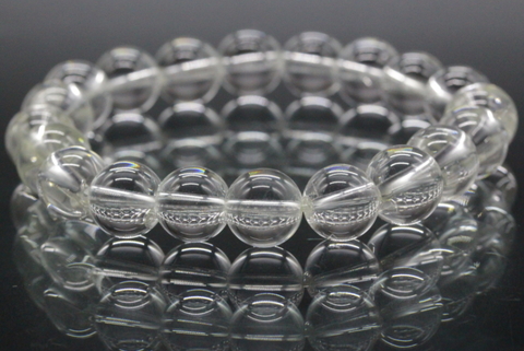  極上！山梨県産・光の水晶ブレスレット9mm玉【最高品質・高波動・超透明・超光沢・超激レア】
