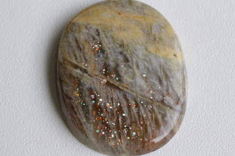 極上キラキラ！ロシア産サンストーン・ルース28mm【最高品質・光沢・激レア】  