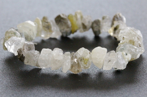 超超激レア！秘蔵品！超高波動ロシア産フェナカイト原石ブレスレット【最高品質・透明・光沢・レインボー・超超激レア】