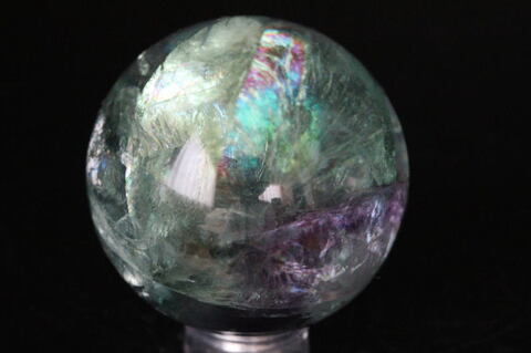 極上！強烈レインボー！最高品質フローライト40mm丸玉【最高品質・光沢・超激レア】