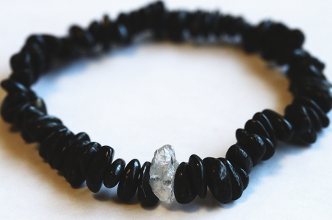 超強力！高波動！ロシア産フェナカイト原石＆グリーンランド産ヌーマイト・ブレスレット【最高品質・透明・光沢・超激レア】