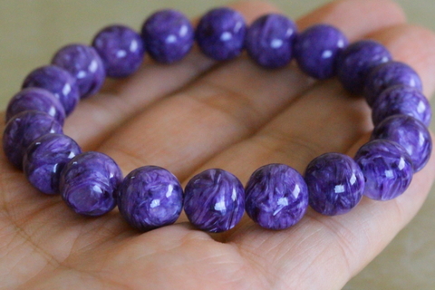 極上！最高品質5Aチャロアイトブレスレット10mm玉【最高品質・光沢・激レア】