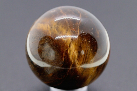 極上キャッツアイ！南アフリカ産タイガーアイ丸玉35mm【最高品質・光沢・希少】