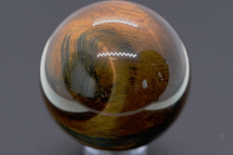 極上キャッツアイ！南アフリカ産タイガーアイ丸玉37mm【最高品質・光沢・希少】