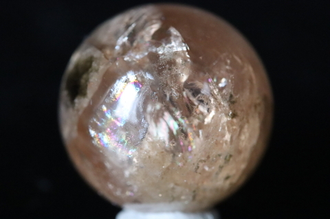 極上究極！まるごとゴールド41ct！超高波動ロシア産フェナカイト丸玉【最高品質・超高波動・超光沢・超透明・レインボー・超激レア】