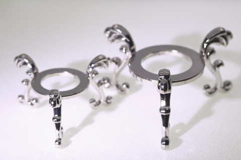 天然石丸玉用の銀色台座（Mサイズ）