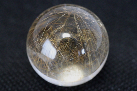 超透明！マニハール産ゴールドルチル丸玉25.6mm【最高品質・超透明・超光沢・超激レア】