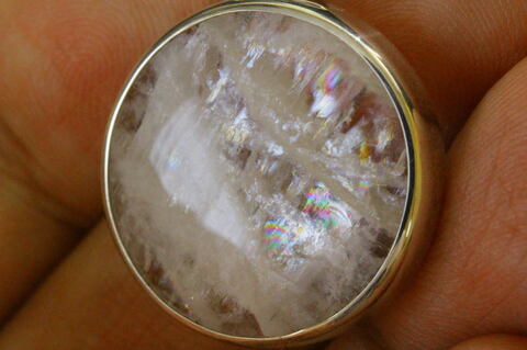 極上キラキラ！シナジー12高波動レインボーナトロライト・シルバーペンダント21mm【最高品質・高波動・透明・光沢・レインボー・超激レア】