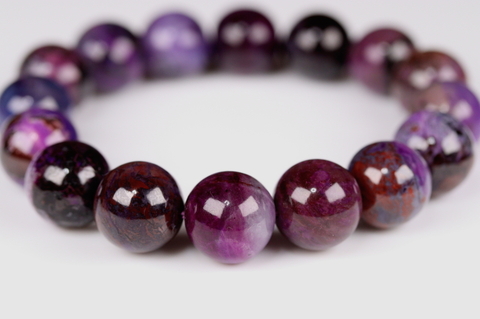 超激レア約13.5mm玉！極上高波動！南アフリカ産スギライトブレスレット【最高品質・光沢・超激レア】