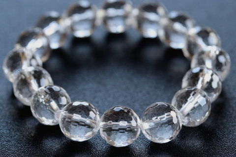 高波動10mmカット玉！超透明センティエントプラズマクリスタル・ブレスレット【最高品質・超透明・光沢・激レア】