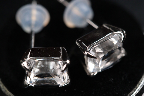 希少1.2ct×2 完全透明 ロシア産フェナカイト・Pt900ピアス