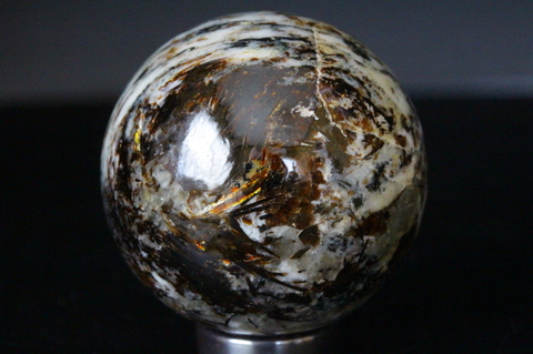 極上ギラギラ！ロシア産アストロフィライト42mm丸玉【最高品質・高波動・光沢・超激レア】