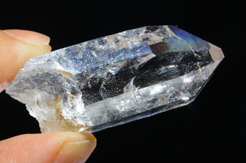 超透明！インドマニハール産水晶【最高品質・超透明・光沢・レコードキーパー・レインボー・激レア】