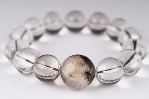 世界最大超ビッグ54.6ct！虹入り＆キャッツアイ19.2mm玉！ロシア産フェナカイト＆ウラルレムリアン16mm玉・ブレスレット【最高品質・超透明・超光沢・レインボー・超超激レア】