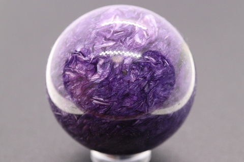 シルキーな紫色！ロシア産チャロアイト丸玉40mm【最高品質・光沢・超激レア】