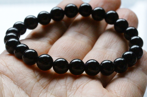 高品質！チベット産モリオンブレスレット8mm玉【高品質・光沢・希少】
