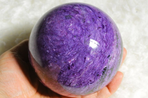 極上！最高品質チャロアイト100mm大丸玉【最高品質・光沢・超激レア】