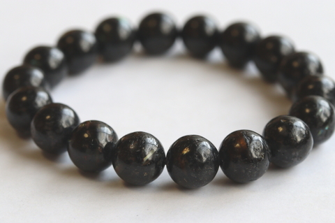 極上ギラギラ！過去最高品質10mm玉！高波動グリーンランド産ヌーマイト・ブレスレット【最高品質・高波動・光沢・超激レア】