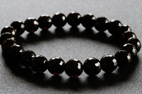 高品質！8.5mmカット玉！チベット産モリオンブレスレット【高品質・光沢・希少】