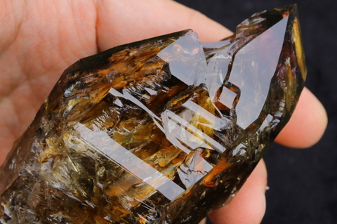 超光沢エレスチャルクォーツ！高波動スモーキーアメジスト【最高品質・超透明・超光沢・レインボー・レコードキーパー・超激レア】