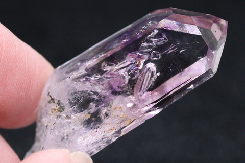 超透明＆超光沢！レインボー＆ファントム！高波動ブランドバーグ産アメジスト12.9g【最高品質・超透明・超光沢・超激レア】