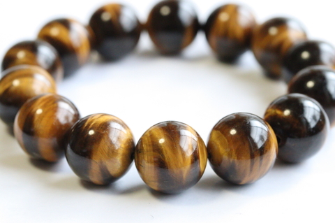 極上！濃厚キャッツアイ16.5mm玉！南アフリカ産タイガーアイ・ブレスレット5A【最高品質・光沢・希少】