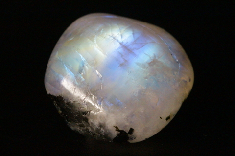 超強烈ブルーシラー！高品質レインボームーンストーン・パームストーン1【高品質・光沢・激レア】