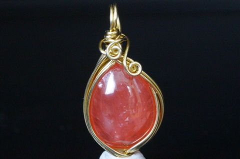 極上！高品質インカローズ・ペンダント1【高品質・透明・光沢・激レア】