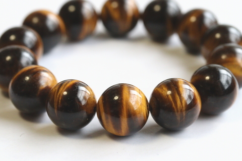 極上！濃厚キャッツアイ16.5mm玉！南アフリカ産タイガーアイ・ブレスレット5A【最高品質・光沢・希少】