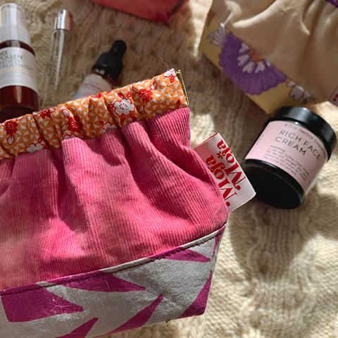 COCO PALM mini makeup pouch(pink & orange)