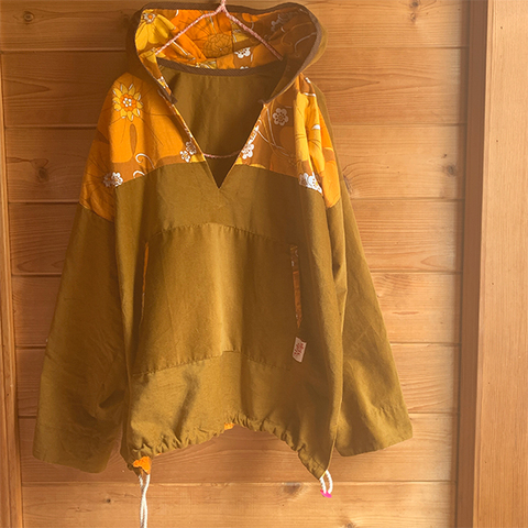 70's vintage fabric × Corduroy Beach parka