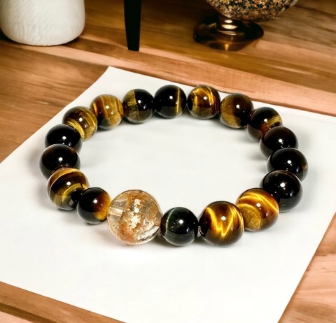 SVブレス　 ガーデンクォーツ×タイガーアイ