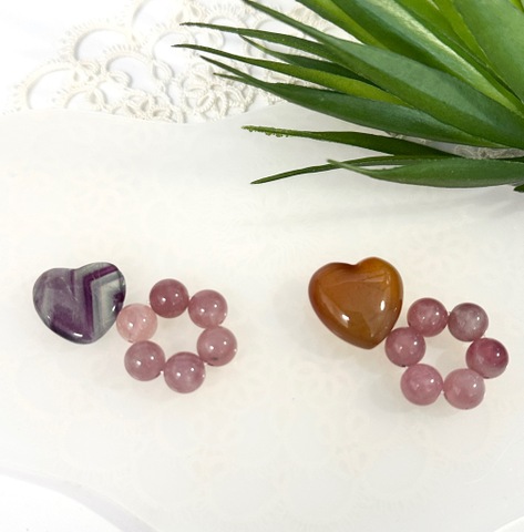 ディープローズクォーツ6stone’s ＋ ハートセット