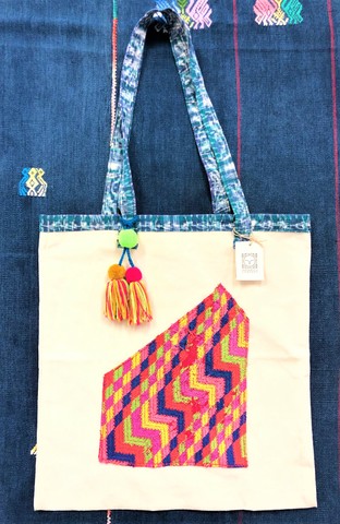 エコバック　帆布×藍×マヤ織布