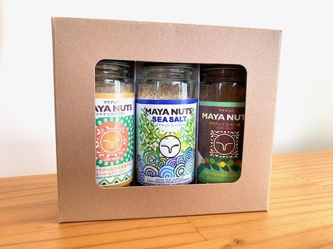 マヤナッツふりふりボトル入り 3点セット　箱入り　