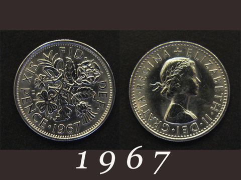6ペンスコイン 100枚セット 1953年~1967年 100コインセット シックスペンス イギリス 1953年~1967年 6ペンス♥